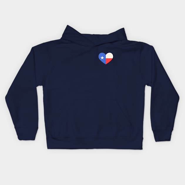 Texas State Flag Heart Kids Hoodie by Etopix